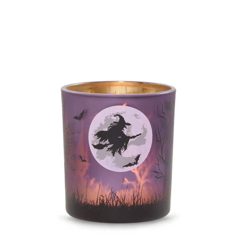 Purple Witch's Moon Tea Light Candle Holder B4