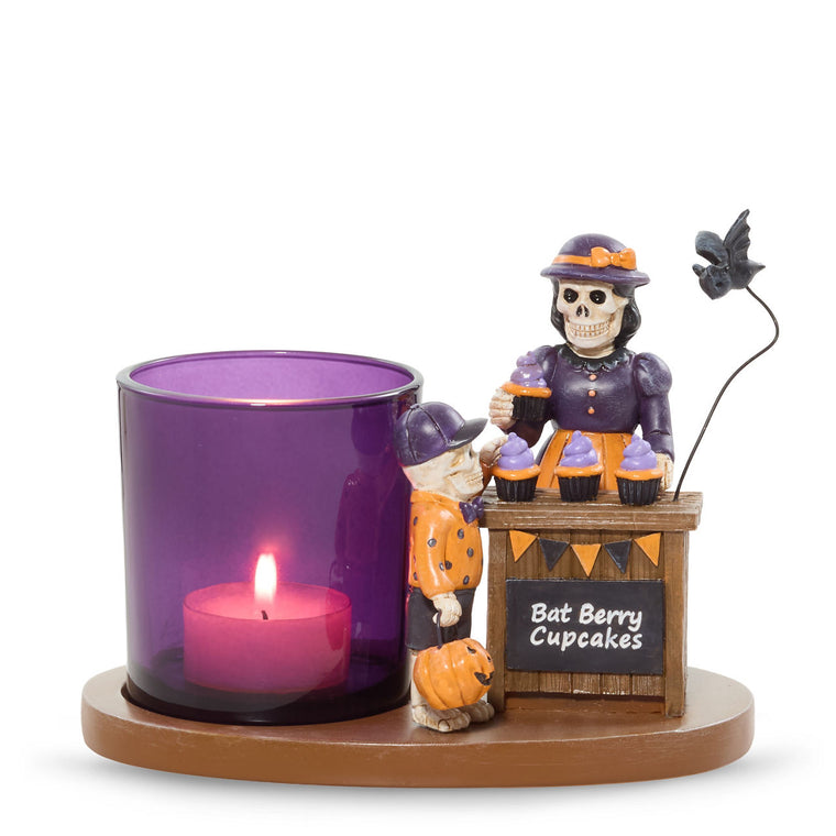 Bonebury Lane Bat Berry Cake Tea Light Candle Holder Y1