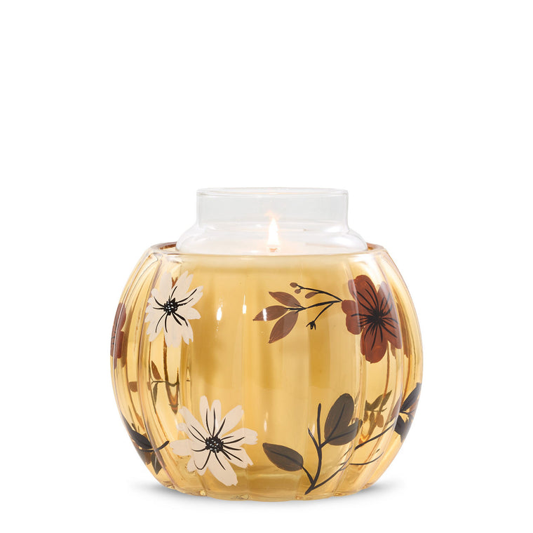 Flower Pumpkin Jar Candle Holder I0