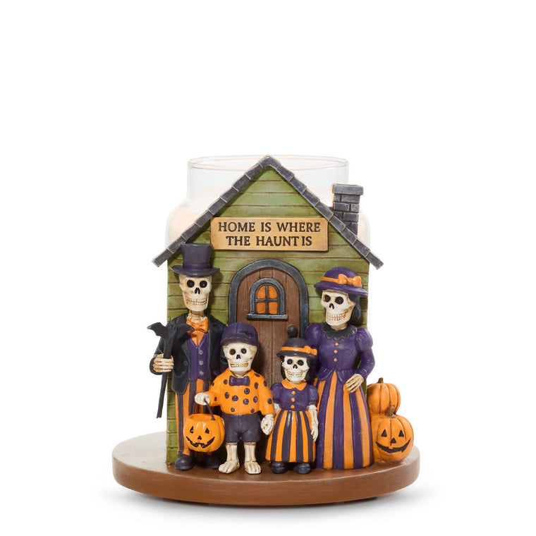 Bonebury Lane Haunted House Jar Candle Holder C5