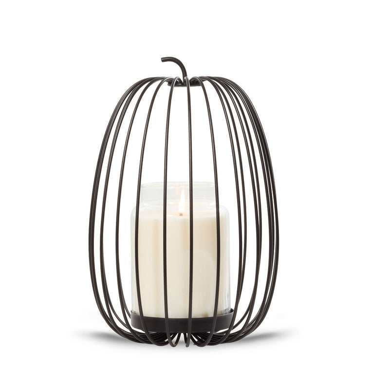 Caged Pumpkin Jar Candle Holder J8